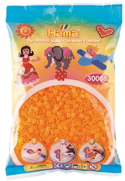 HAMA Midi Perler 3000 stk Neon Orange - 0138